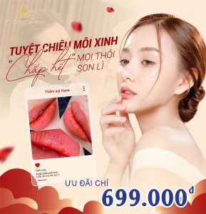 Phun môi collagen